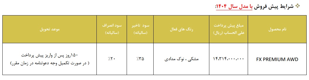 فروش خودرو فونیکس FX