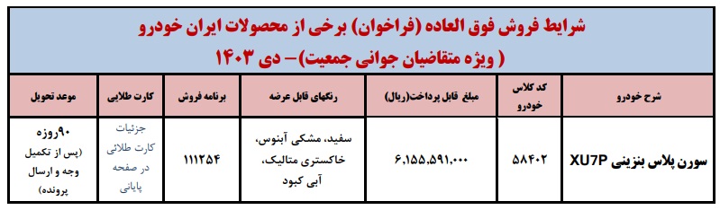 فروش فوق العاده خودرو سورن پلاس طرح مادران