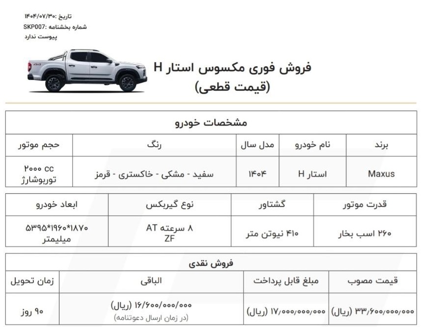 فروش مکسوس استار H