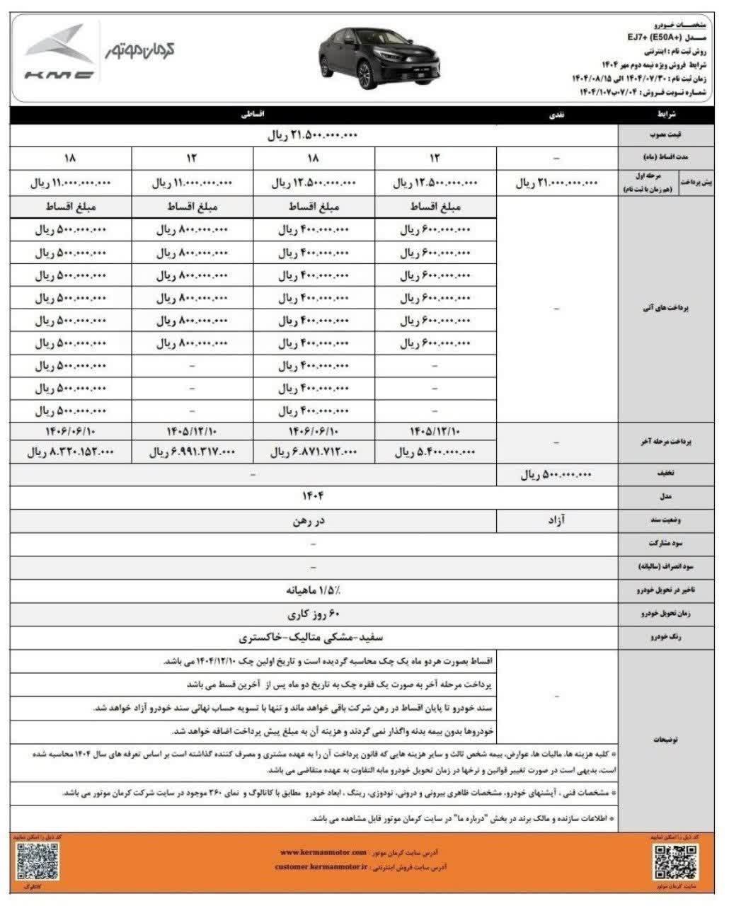 فروش اقساطی خودرو EJ7