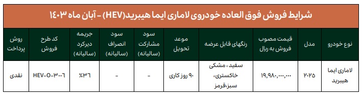 فروش فوری لاماری ایما هیبرید