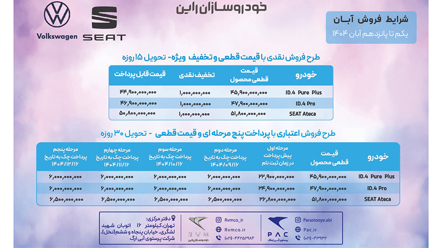 فروش نقدی و اقساطی سئات آتکا