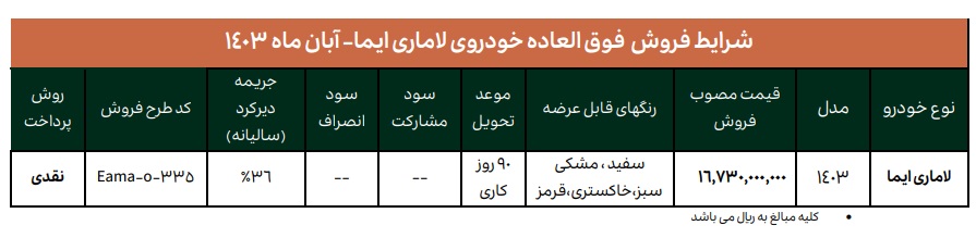 فروش فوری لاماری ایما